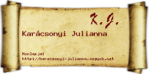 Karácsonyi Julianna névjegykártya