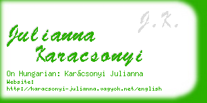 julianna karacsonyi business card